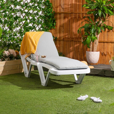 Harbour Housewares - Master Sun Lounger Cushion - Grey - 5