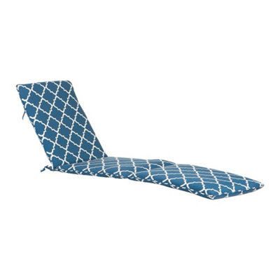 Harbour Housewares - Master Sun Lounger Cushion - Navy Moroccan