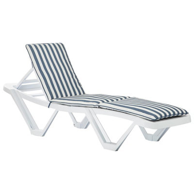 Harbour Housewares - Master Sun Lounger Cushion - Navy Stripe