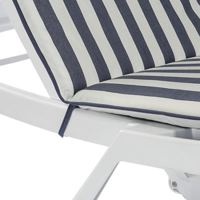 Harbour Housewares - Master Sun Lounger Cushion - Navy Stripe - 4