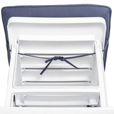Harbour Housewares - Master Sun Lounger Cushion - Navy - 5