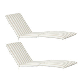 Harbour Housewares - Master Sun Lounger Cushions - Beige Stripe - Pack of 2