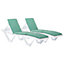 Harbour Housewares - Master Sun Lounger Cushions - Green - Pack of 2