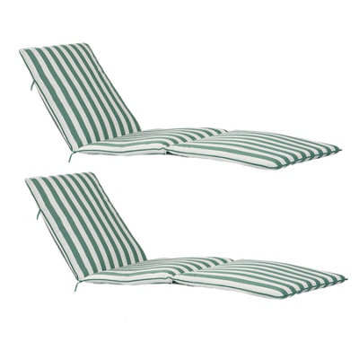 Striped chaise deals lounge cushions