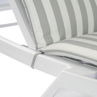 Harbour Housewares - Master Sun Lounger Cushions - Grey Stripe - Pack of 2