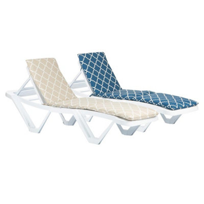 Harbour Housewares - Master Sun Lounger Cushions - Moroccan - Pack of 2