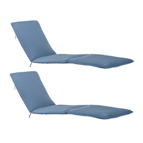 Harbour Housewares - Master Sun Lounger Cushions - Navy - Pack of 2