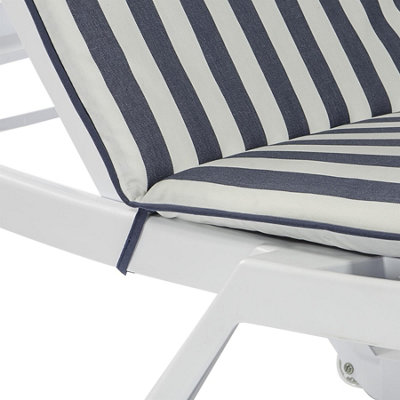 Harbour Housewares - Master Sun Lounger Cushions - Navy Stripe - Pack of 2