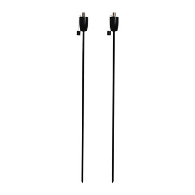 Harbour Housewares - Metal Barrel Garden Fire Torches - 146cm - Black - Pack of 2