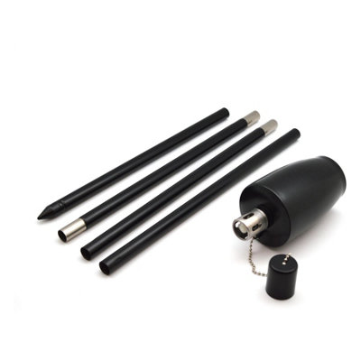 Harbour Housewares - Metal Barrel Garden Fire Torches - 146cm - Black - Pack of 2 - 5