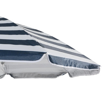 Harbour Housewares - Metal Beach Parasol - 1.74 x 1.93m - Blue Stripe - 6