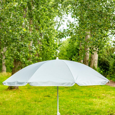 Harbour Housewares - Metal Beach Parasol - 1.74 x 1.93m - Grey - 4