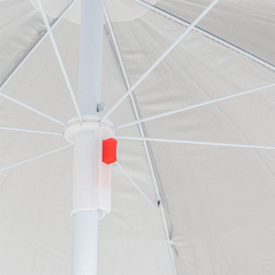 Harbour Housewares - Metal Beach Parasol & Base Set - 1.74 x 1.93m - Grey/Grey - 6