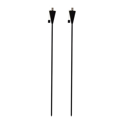 Harbour Housewares - Metal Cone Garden Fire Torches - 146cm - Black - Pack of 2