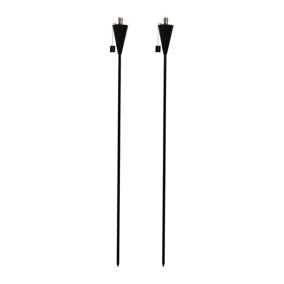 Harbour Housewares - Metal Cone Garden Fire Torches - 146cm - Black - Pack of 2