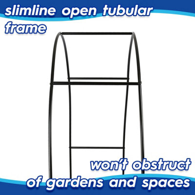 Harbour Housewares Metal Garden Arbour Arch - 2.4m x 1.4m - Large Wide Heavy-Duty Outdoor Plants Flower Archway Pergola Trellis