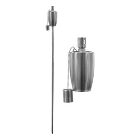 Harbour Housewares - Metal Garden Torch - Barrel - Silver