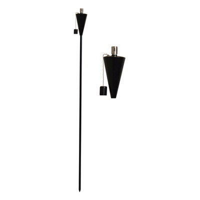 Harbour Housewares - Metal Garden Torch - Cone - Black
