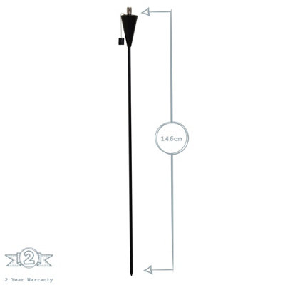 Harbour Housewares - Metal Garden Torch - Cone - Black - 3