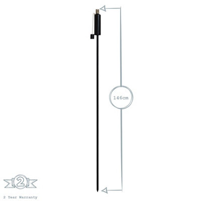 Harbour Housewares - Metal Garden Torch - Cylinder - Black - 3