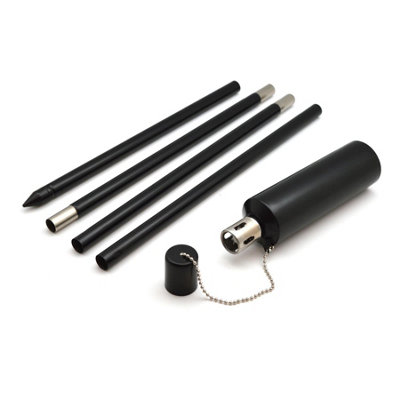 Harbour Housewares - Metal Garden Torch - Cylinder - Black - 6