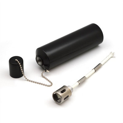 Harbour Housewares - Metal Garden Torch - Cylinder - Black - 7