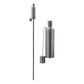 Harbour Housewares - Metal Garden Torch - Cylinder - Silver