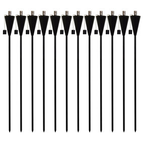 Harbour Housewares - Metal Garden Torches - Cone - Black - Pack of 12