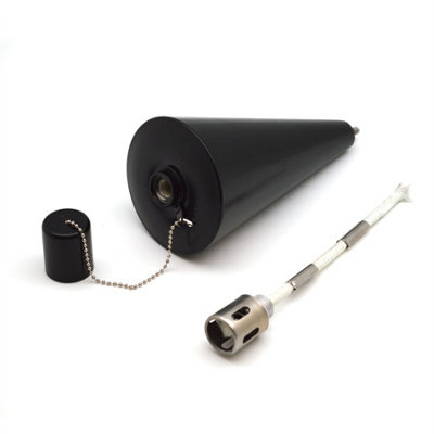 Harbour Housewares - Metal Garden Torches - Cone - Black - Pack of 6 - 7