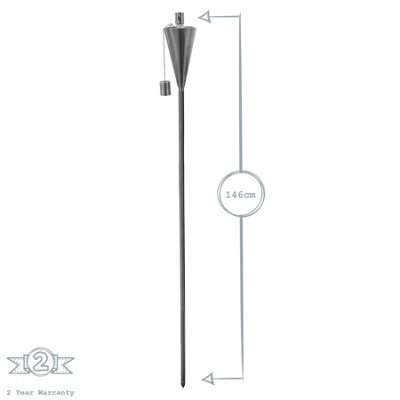 Harbour Housewares - Metal Garden Torches - Cone - Silver - Pack of 6 - 3