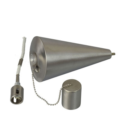 Harbour Housewares - Metal Garden Torches - Cone - Silver - Pack of 6 - 7