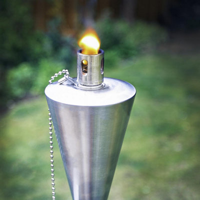 Harbour Housewares - Metal Garden Torches - Cone - Silver - Pack of 6 - 5