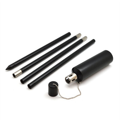 Harbour Housewares - Metal Garden Torches - Cylinder - Black - Pack of 12 - 6