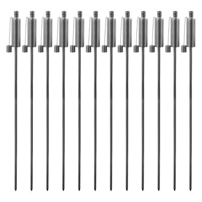 Harbour Housewares - Metal Garden Torches - Cylinder - Silver - Pack of 12