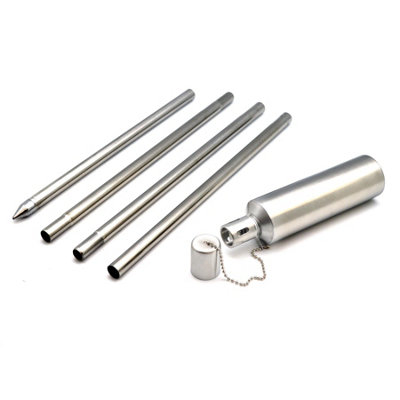 Harbour Housewares - Metal Garden Torches - Cylinder - Silver - Pack of 6 - 6