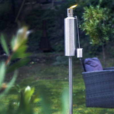 Harbour Housewares - Metal Garden Torches - Cylinder - Silver - Pack of 6 - 4