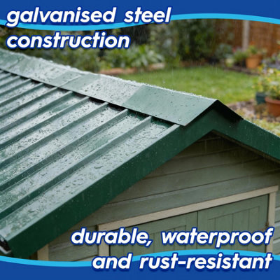 Harbour Housewares Metal Roofing Ridge Caps - 30 x 60cm - Green - Pack of 5