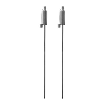 Harbour Housewares - Metal Round Garden Fire Torches - 146cm - Silver - Pack of 2
