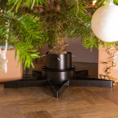 Harbour Housewares - Metal Star Christmas Tree Stand - Black - 6