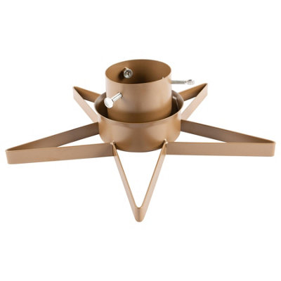 Harbour Housewares Metal Star Christmas Tree Stand Gold DIY at B&Q