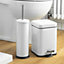 Harbour Housewares - Mismatched Toilet Brush & Bin Set - White