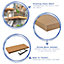 Harbour Housewares - Modern Floating Wall Shelves - 120cm - Brown - Pack of 3