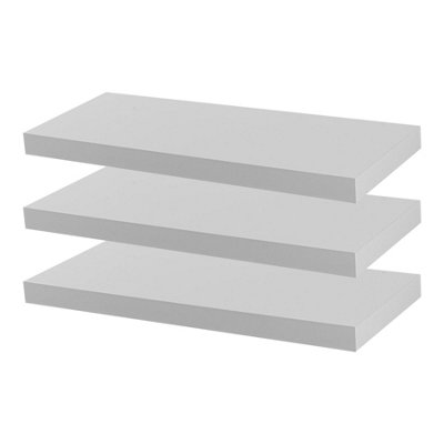 Harbour Housewares - Modern Floating Wall Shelves - 60cm - White - Pack of 6