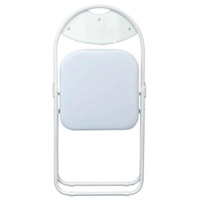 Harbour Housewares - Padded Folding Chair - 44cm - White/White - 4