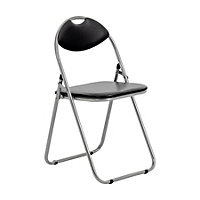 Harbour Housewares - Padded Folding Chair - Black/Silver