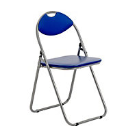 Harbour Housewares - Padded Folding Chair - Blue/Silver