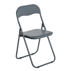 Harbour Housewares - Padded Folding Chair - Grey