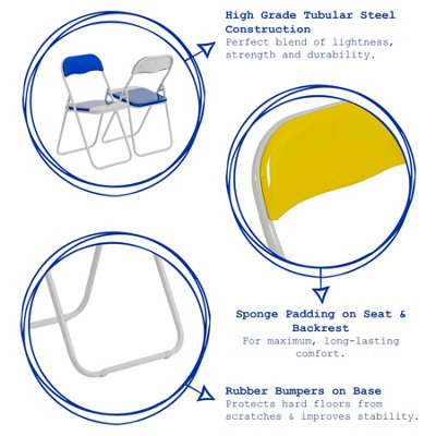 Harbour Housewares - Padded Folding Chair - Grey