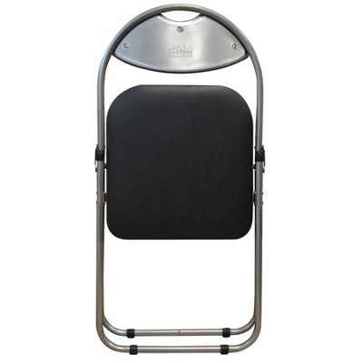 Harbour Housewares - Padded Folding Chairs - 44cm - Black/Silver - Pack of 6 - 4