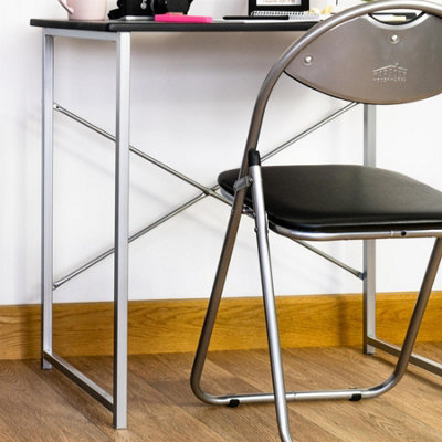 Harbour Housewares - Padded Folding Chairs - 44cm - Black/Silver - Pack of 6 - 7